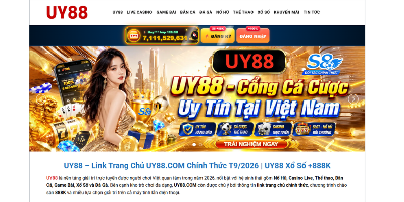 Truy cập link trang chủ UY88 tại https://tmm.eu.com